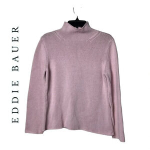 1615. EDDIE BAUER TURTLE NECK SWEATER PINK IN COLOR‎ SIZE LARGE KNITTED